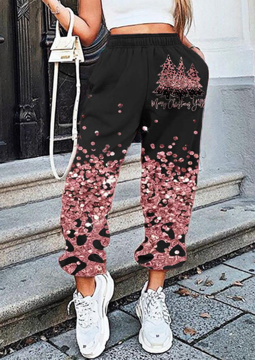 

Merry Christmas Y'all Glitter Leopard Tree Sweatpants, Multicolor, SCM010195