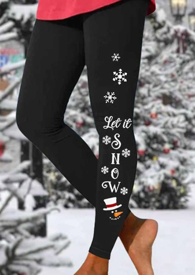 

Let It Snow Snowflake Leggings - Black, SCM010224