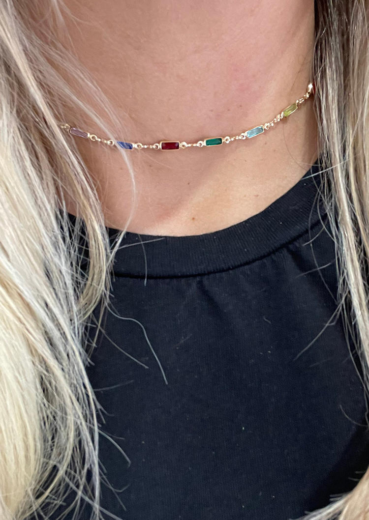 Colorful Alloy Choker Necklace