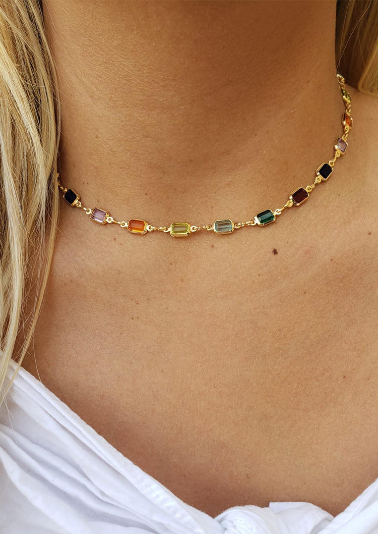 Colorful Alloy Choker Necklace