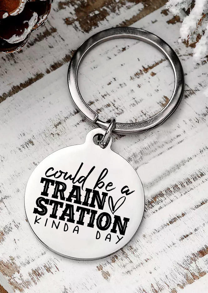 

Could Be A Train Station Kinda Day Keychain, Silver, SCM010214