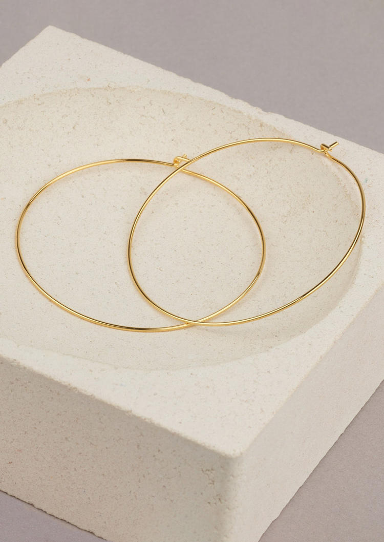 Simple Curb Hoop Alloy Earrings