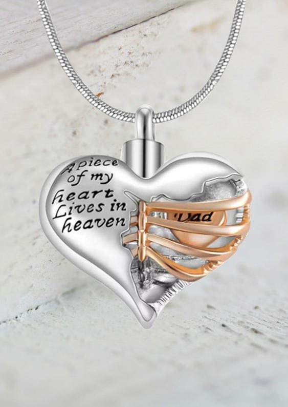 A Piece Of my Heart Lives In Heaven Dad Necklace