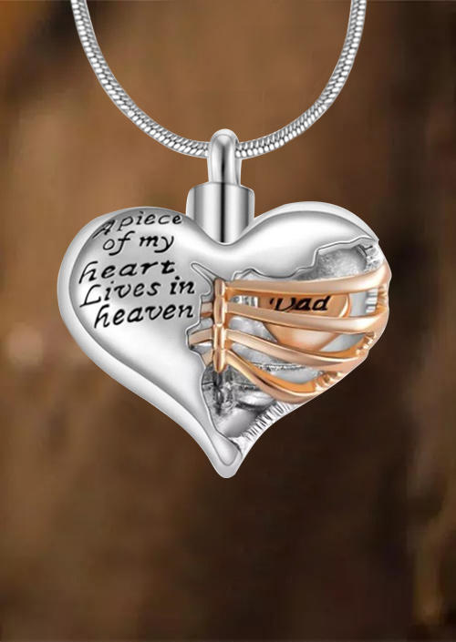 A Piece Of my Heart Lives In Heaven Dad Necklace