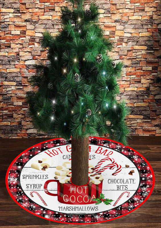 

Christmas Snowman Snowflake Plaid Tree Mat Ornament, Multicolor;red, SCM010005