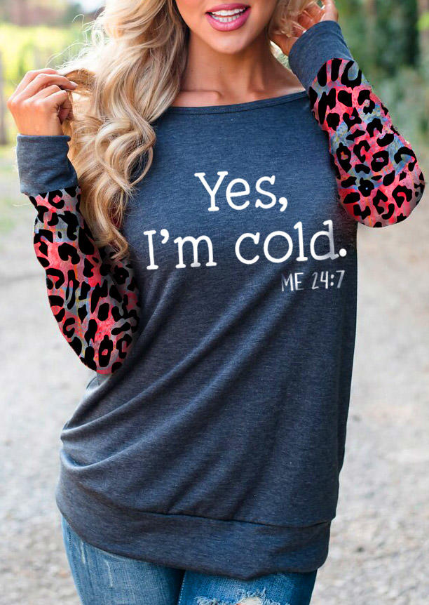 

Yes I'm Cold Leopard T-Shirt Tee - Navy Blue, SCM010105