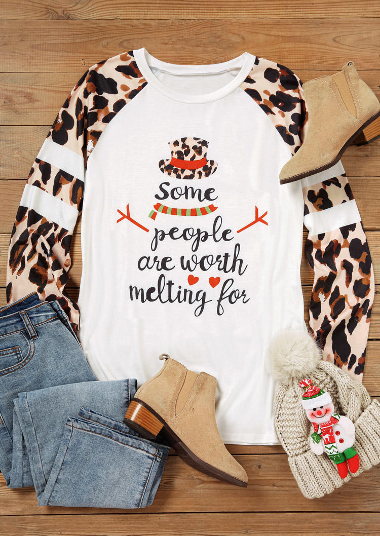 Christmas Some People Are Worth Melting For T-Shirt Tee - White