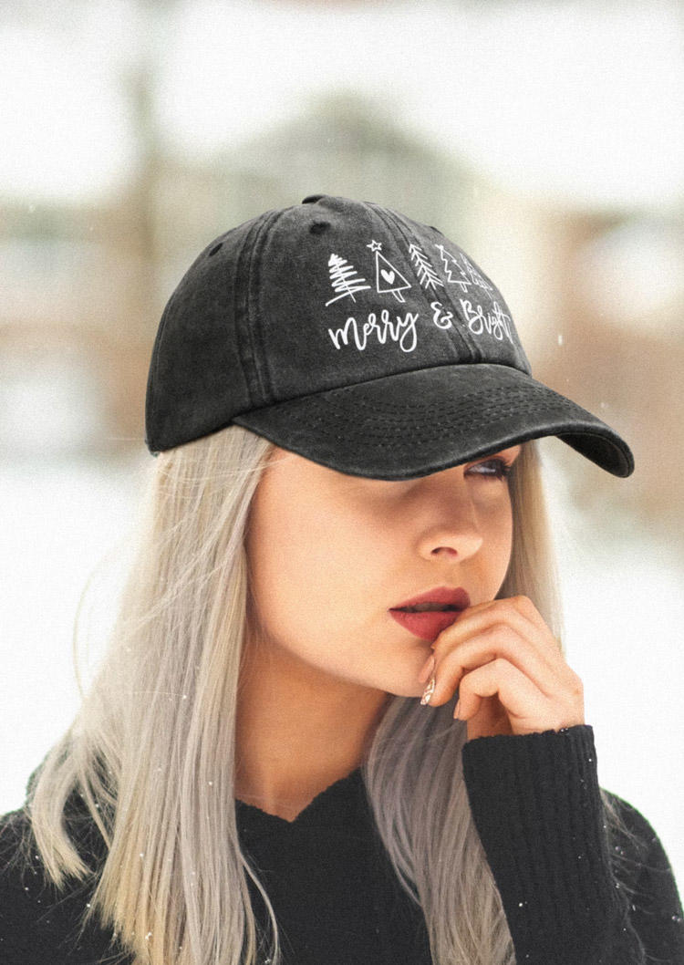 

Christmas Merry & Bright Hollow Out Baseball Cap, Black, SCM010095