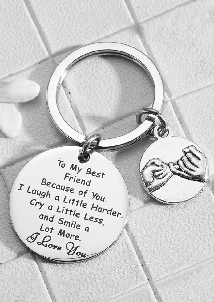 

To My Best Friend Love You Keychain, Silver, SCM010159