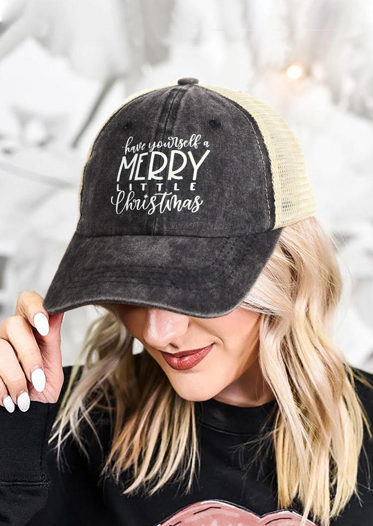 

Have Yourself A Merry Little Christmas Baseball Cap, Black, SCM010161