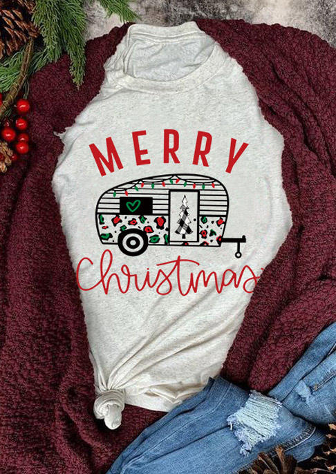

Merry Christmas Tree Plaid Striped O-Neck T-Shirt Tee - Gray, SCM010351