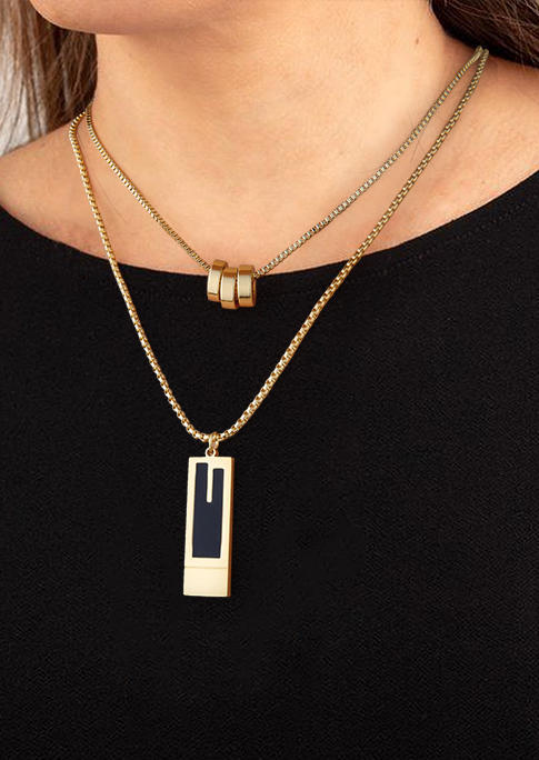 Double-Layered Hollow Out Pendant Necklace