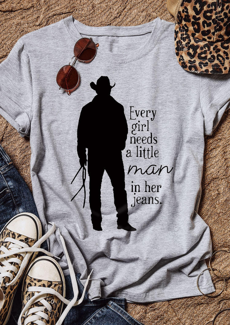 

Every Girl Needs A Little Man In Her Jeans T-Shirt Tee - Gray, SCM010535
