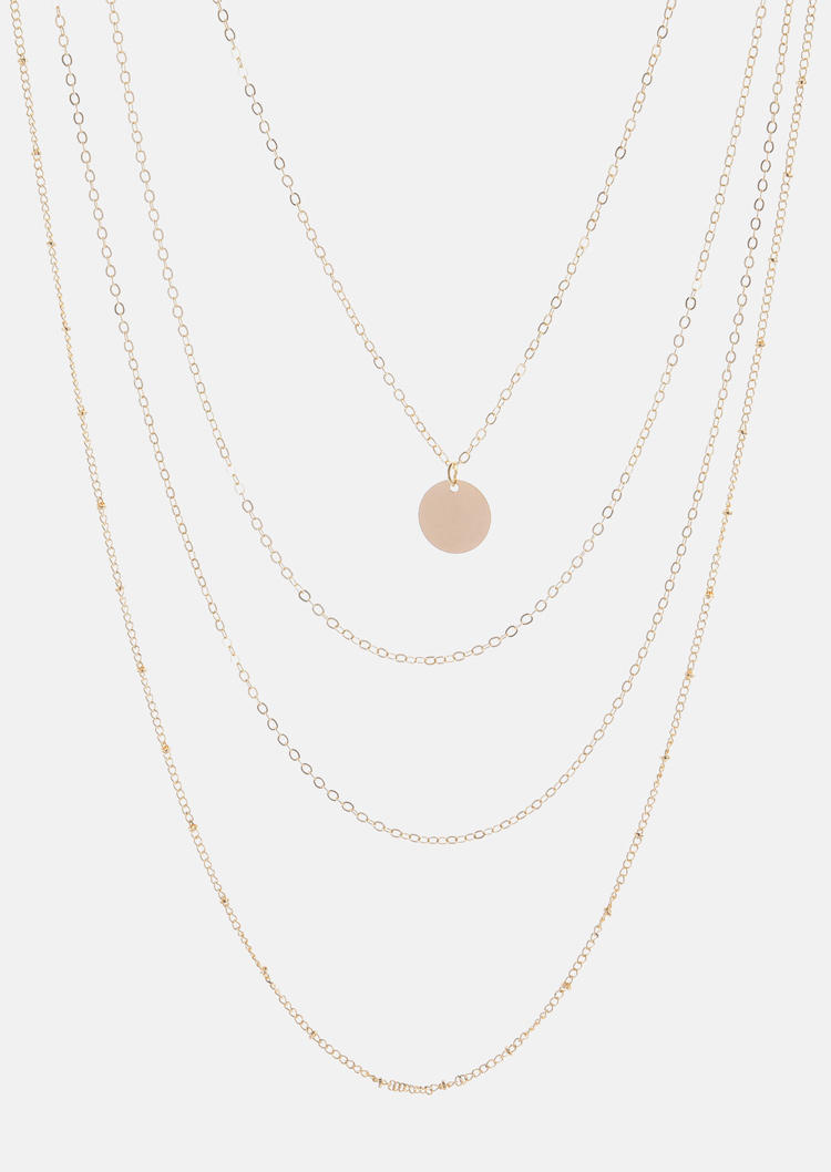 Round Multi-Layered Pendant Necklace