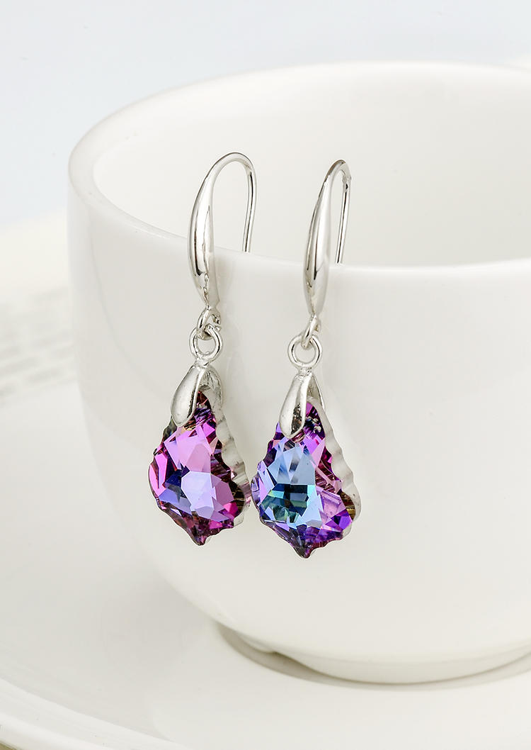 Iridescent Cubic Teardrop Earrings