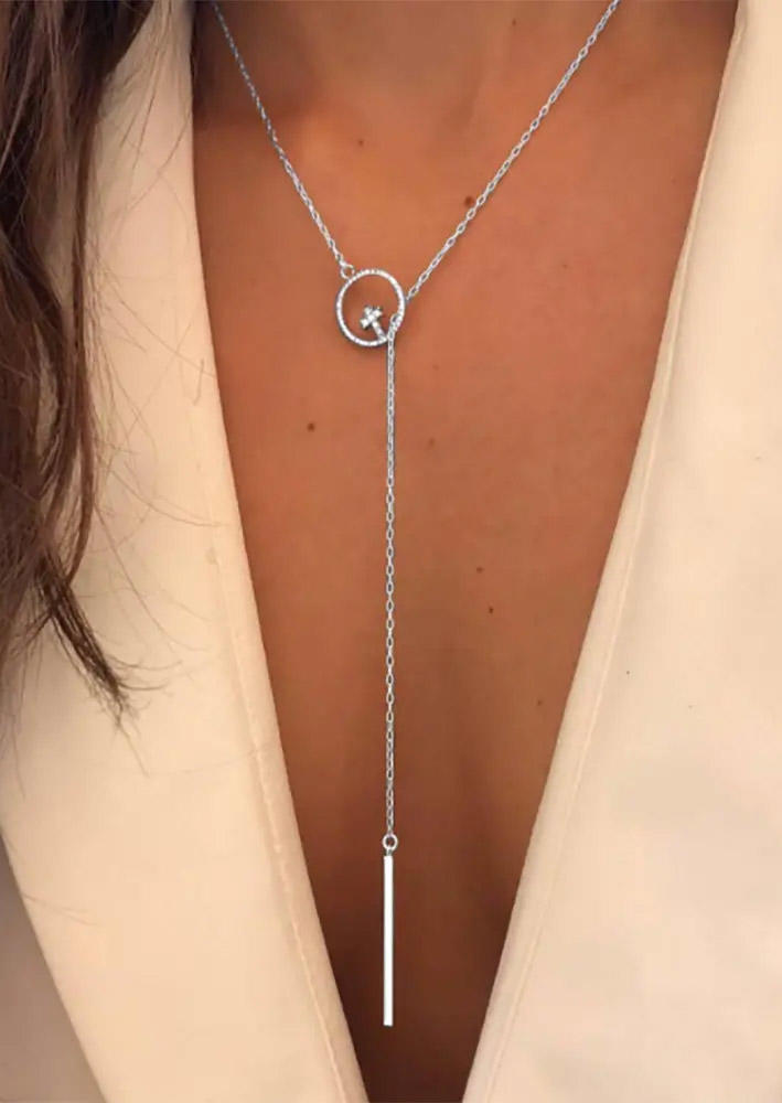 Cross Long Tassel Pendant Necklace