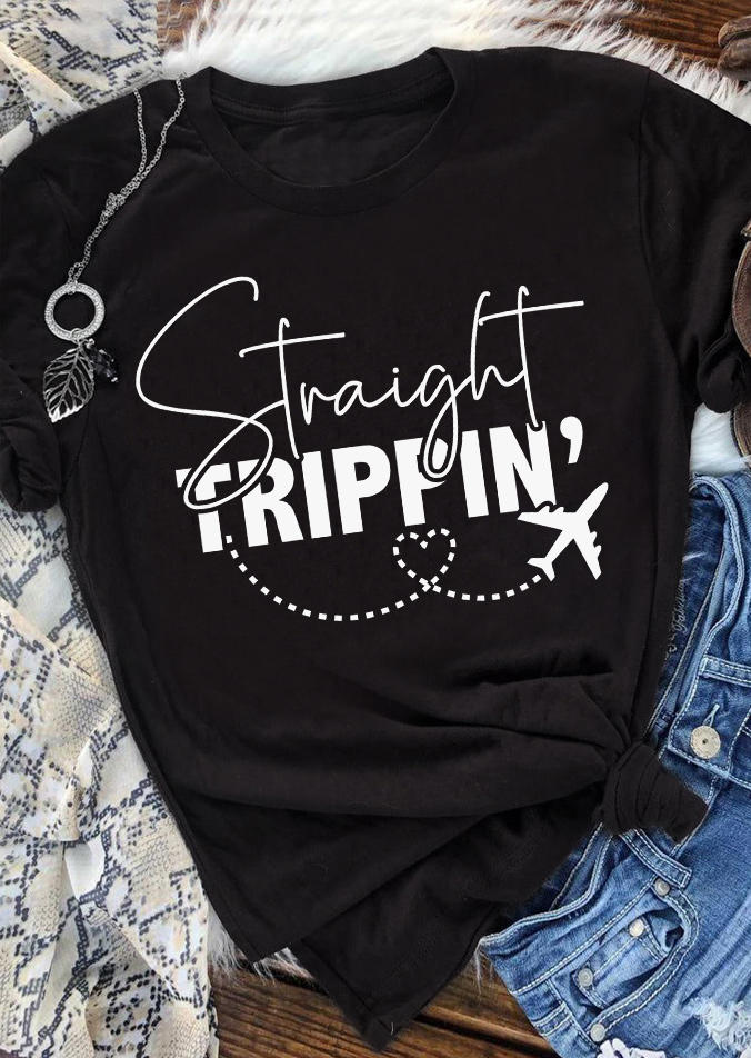 

Straight Trippin' Vacation T-Shirt Tee - Black, SCM010877