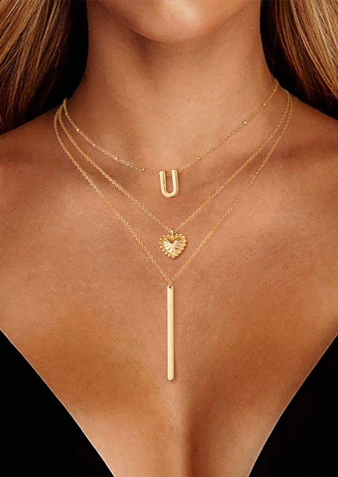 Valentine Heart Multi-Layered Pendant Necklace