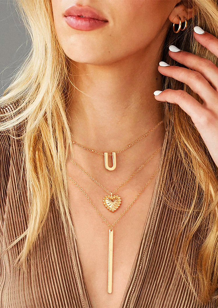 Valentine Heart Multi-Layered Pendant Necklace