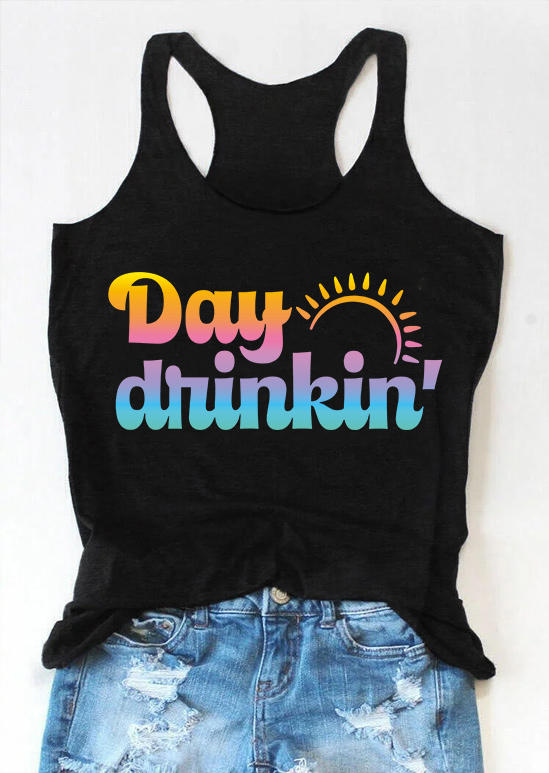 

Summer Day Drinkin' Racerback Tank - Black, SCM010890
