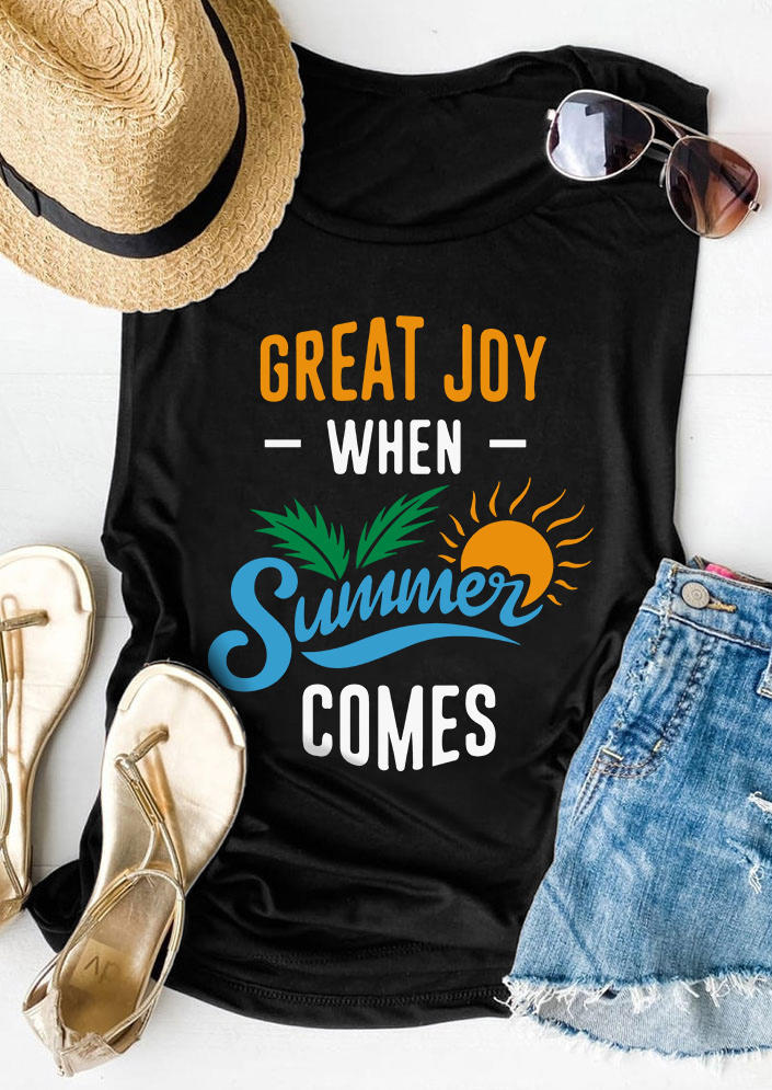 

Great Joy When Summer Comes Tank - Black, SCM011003