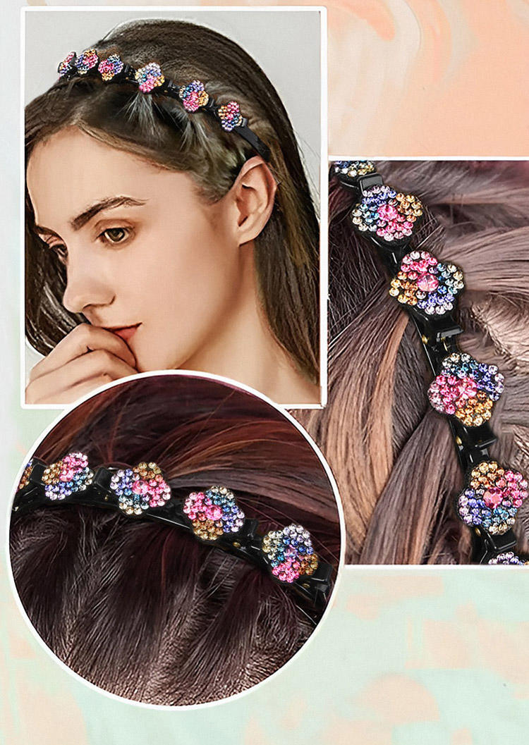 Sparkling Crystal Stone Dual-Layered Braided Hairpin