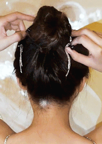 

Rhinestone Tassel Hair Clip, Silver, SCM010959
