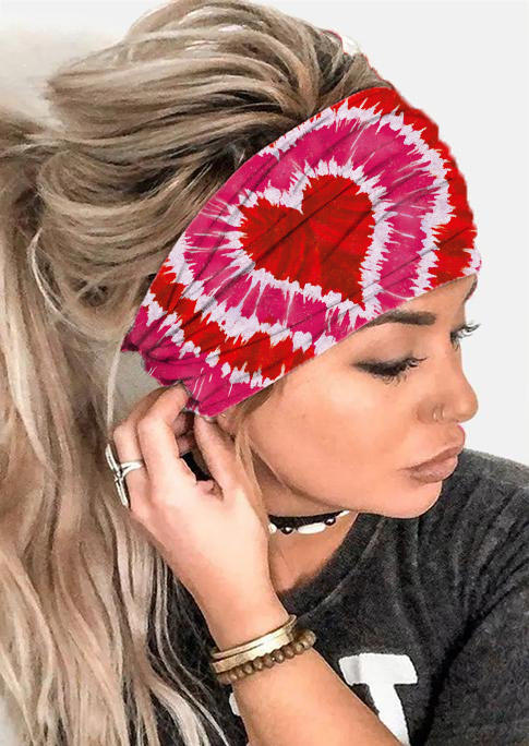 Valentine Tie Dye Heart Yoga Wide Headband
