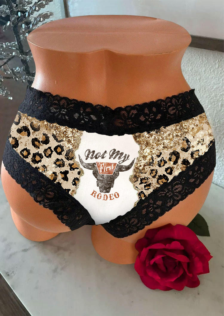 Not My First Rodeo Leopard Lace Splicing Panties