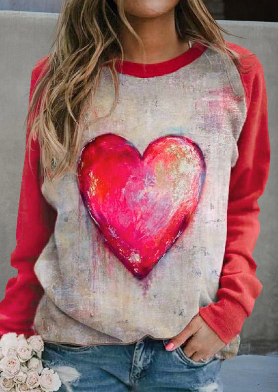 

Valentine Painting Heart Sweatshirt, Multicolor, SCM010887