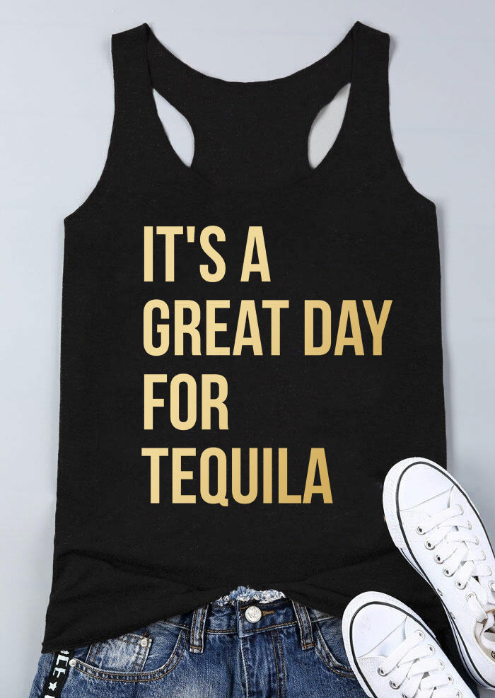 

It' A Great Day For Tequila Racerback Tank - Black, SCM011352