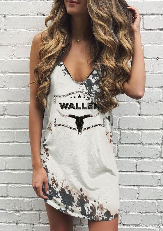 

Steer Skull Tie Dye Star Mini Dress, Multicolor, SCM011458