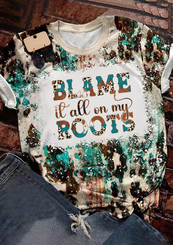 

Blame It All On My Roots Leopard T-Shirt Tee, Multicolor, SCM011193
