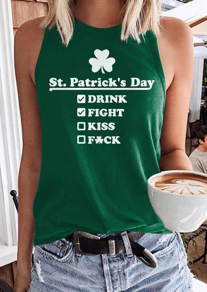 

St. Patrick's Day Lucky Shamrock Drink Tank - Green, SCM011354