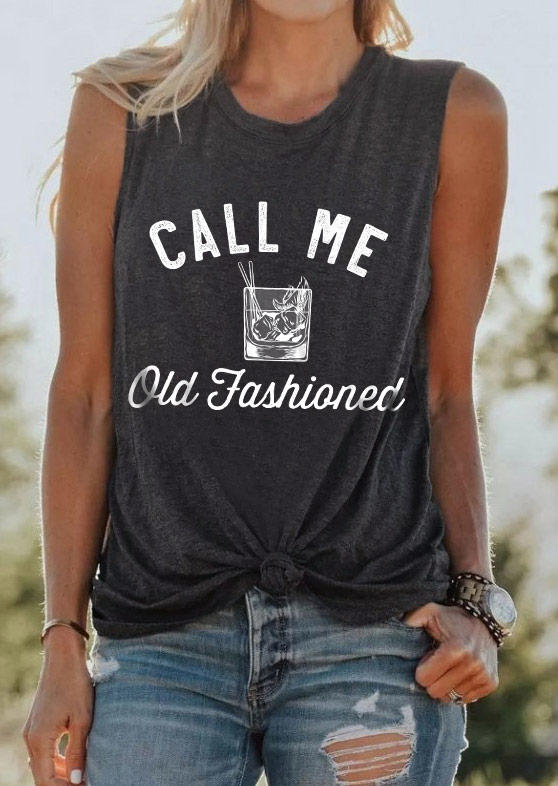 

Call Me Old Fashioned Casual Tank - Dark Grey, Gray, SCM011439