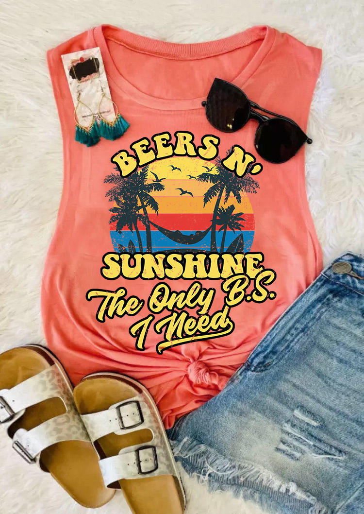 

Beers N' Sunshine The Only B.. I Need Coconut Tree Tank - Orange, SCM011432