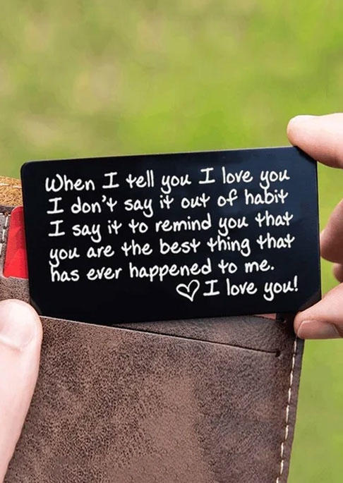 Valentine I Love You Stainless Steel Wallet Card