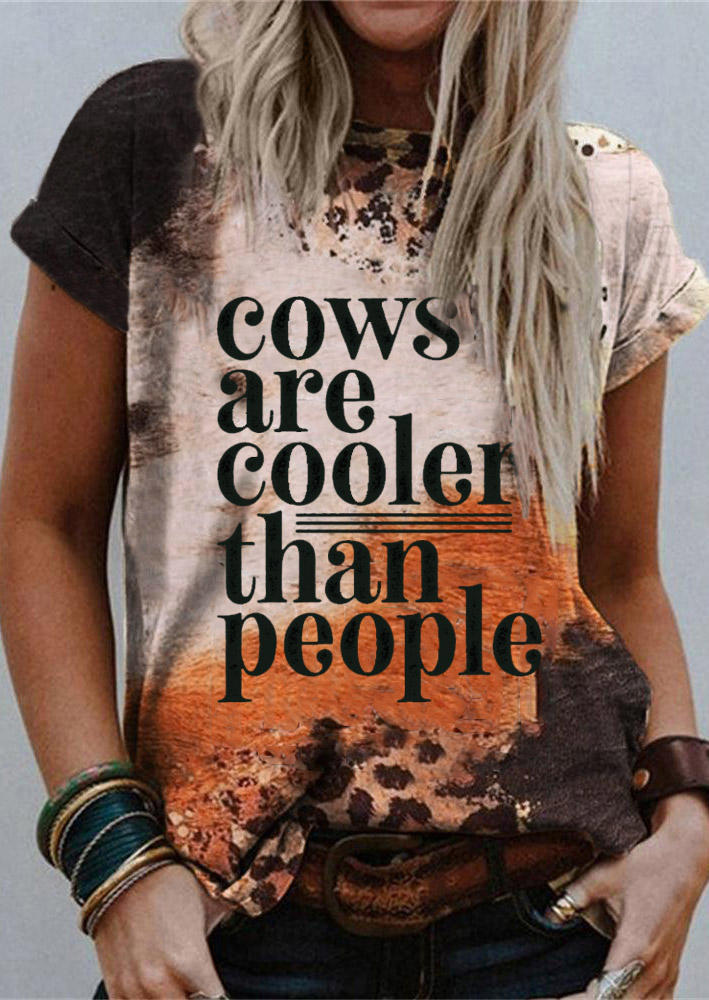 

Cows Are Cooler Than People Leopard T-Shirt Tee, Multicolor, SCM011412