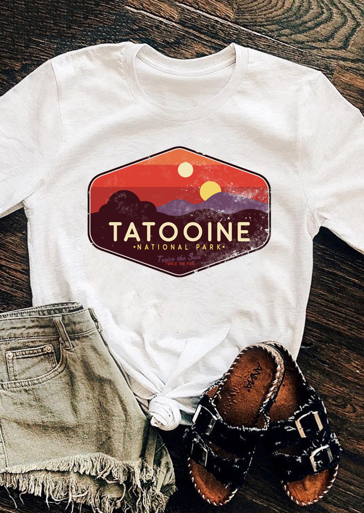 

Tatooine Sunset O-Neck T-Shirt Tee - White, SCM011686