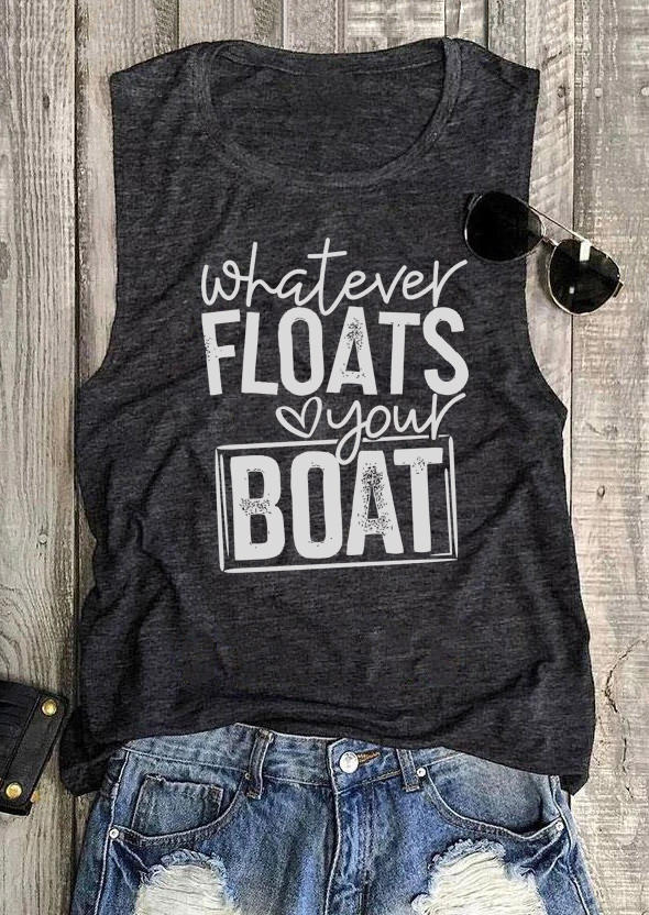 

Whatever Floats Your Boat O-Neck Tank - Gray, SCM011687