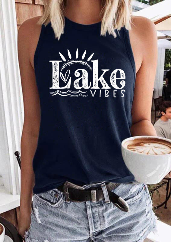 

Lake Vibes O-Neck Tank - Navy Blue, SCM011753