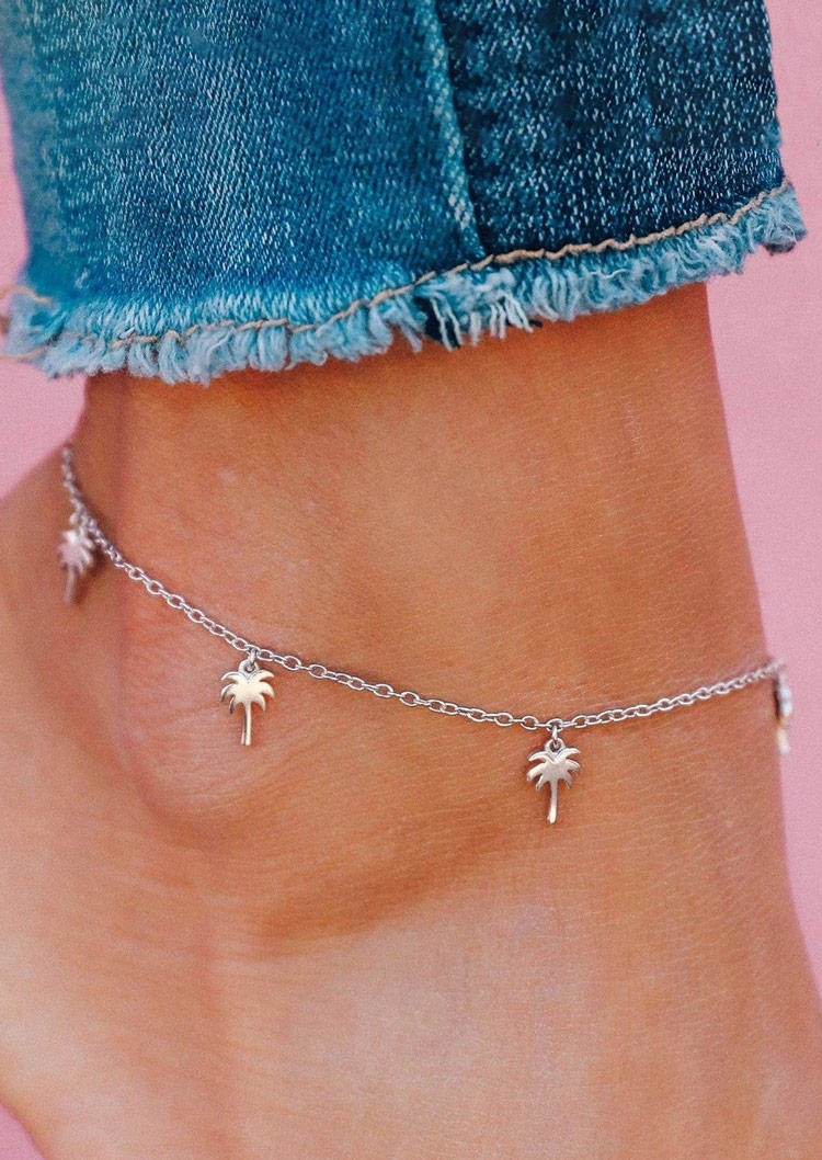 

Coconut Tree Hollow Out Anklet, Silver, SCM011778