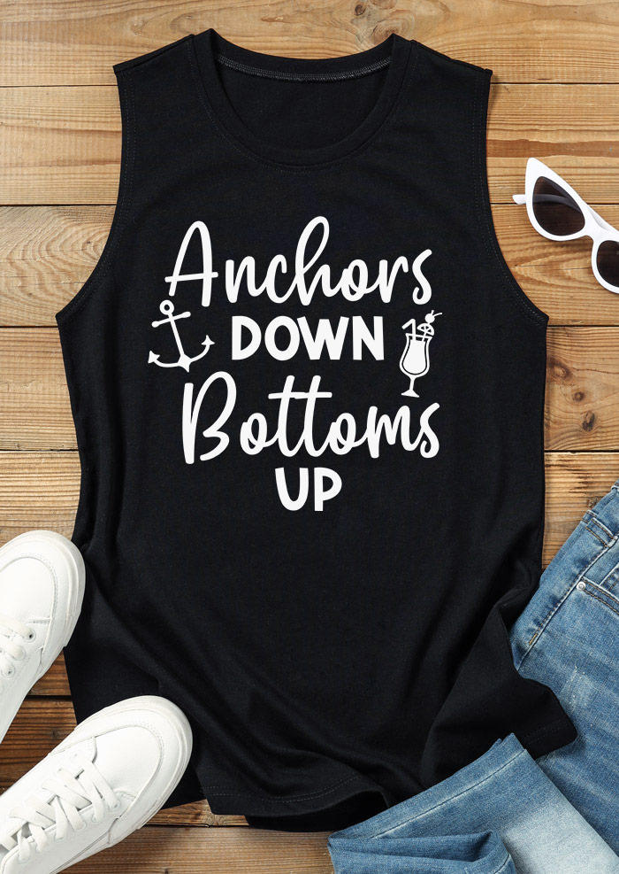 Anchors Down Bottoms Up Tank - Black