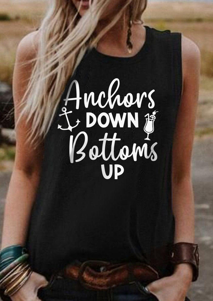 

Anchors Down Bottoms Up Tank - Black, SCM011875