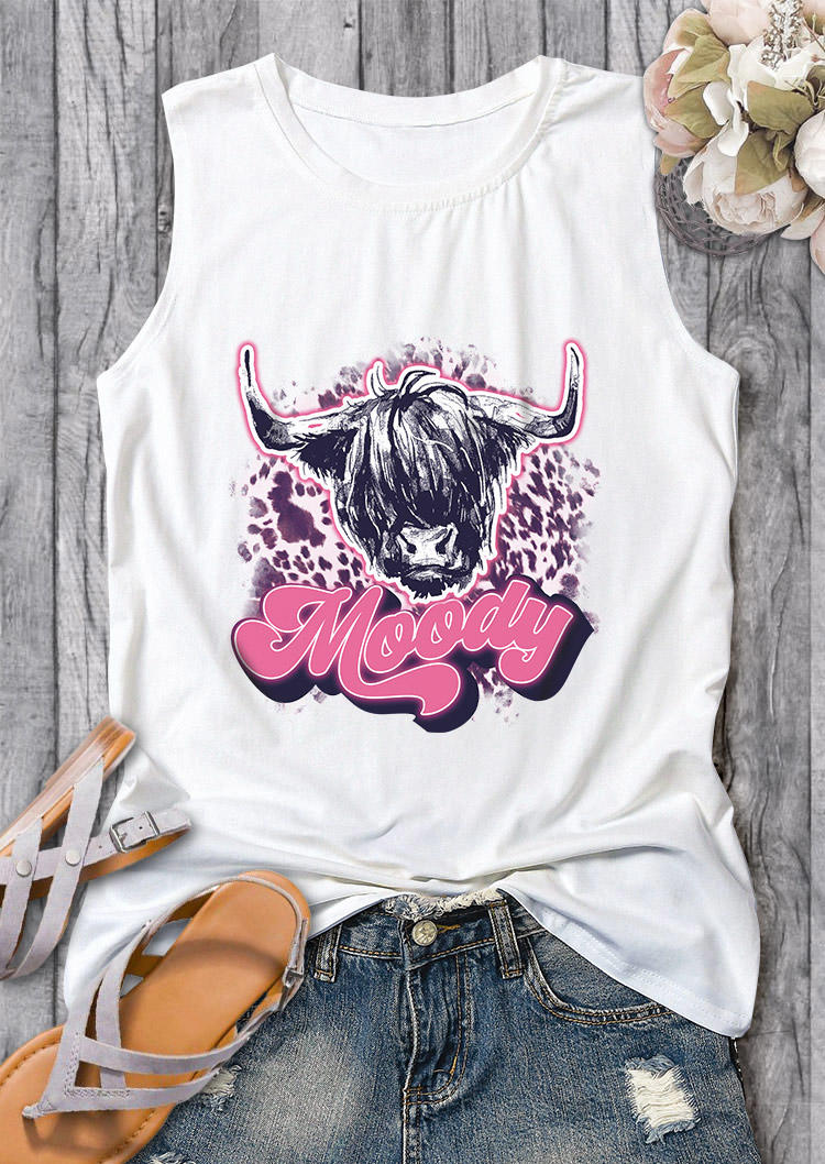 

Moody Highland Cattle Cow Tank - White, SCM011913