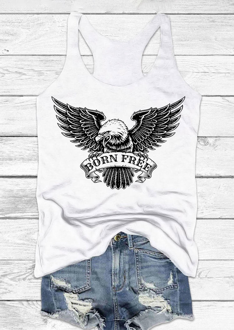 

Vintage Born Free Eagle Racerback Tank - White, SCM011961