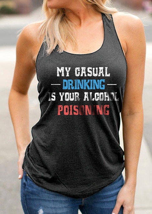 My Casual Drinking Is Your Alcohol Poisoning Racerback Tank - Dark Grey