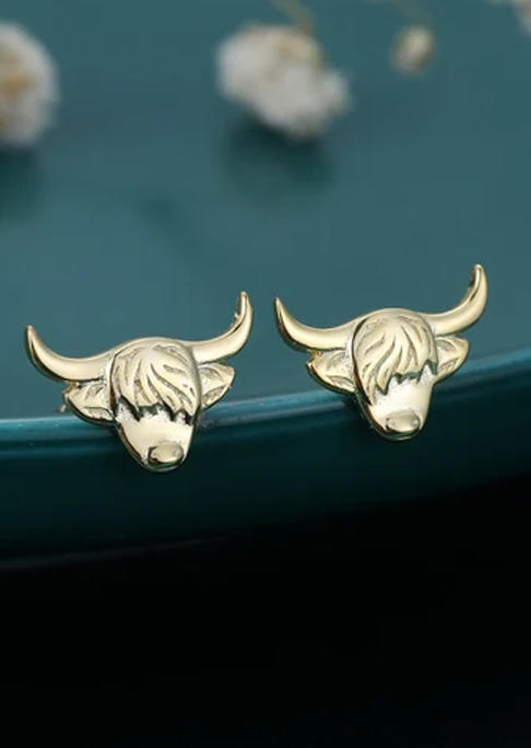 Highland Cattle Alloy Stud Earrings
