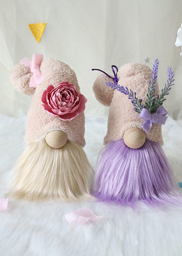 Valentine Rose And Lavender Gnomies Faceless Doll Ornament
