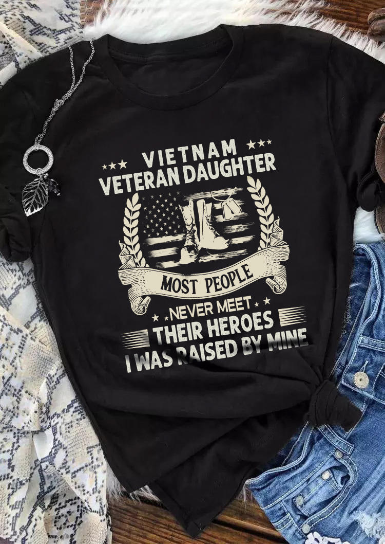 

Vietnam Veteran Daughter O-Neck T-Shirt Tee - Black, SCM012130